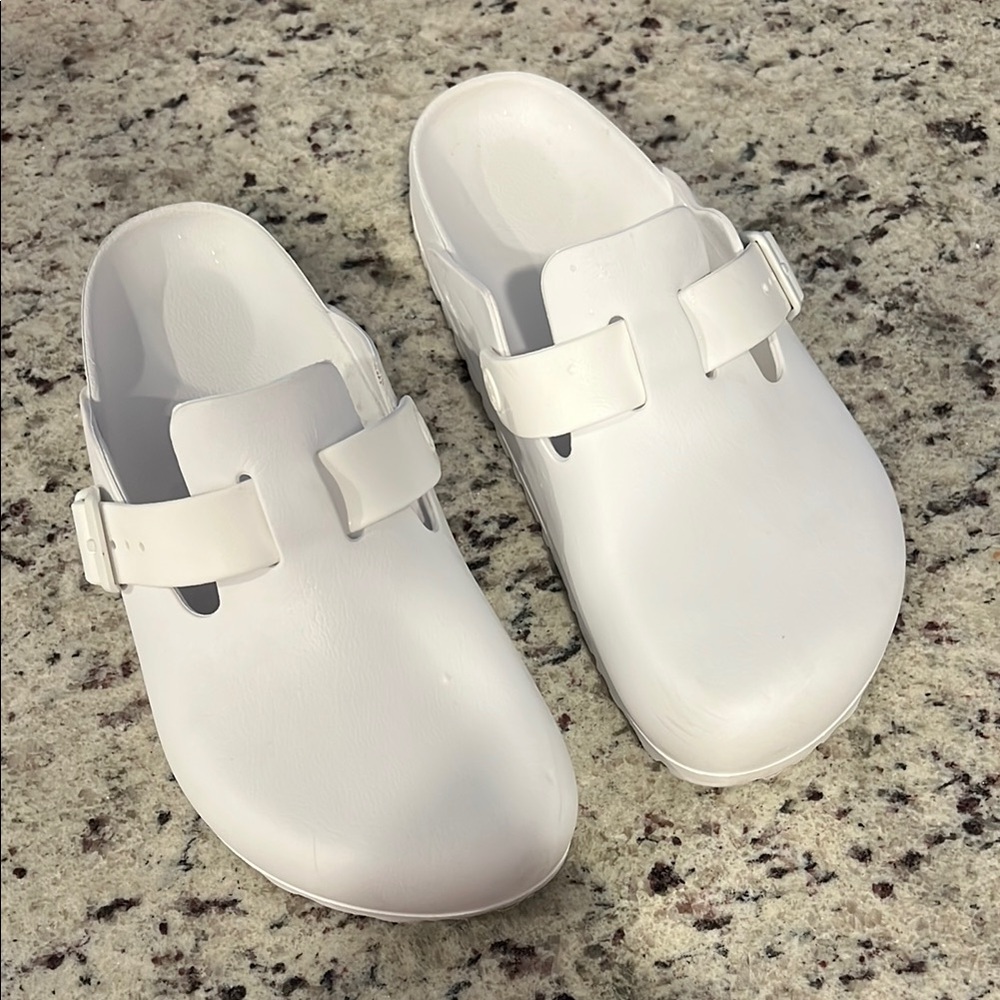 Birkenstock Boston EVA Mules White Slip-On Clogs 37